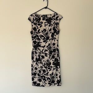 Floral Black and White Dress